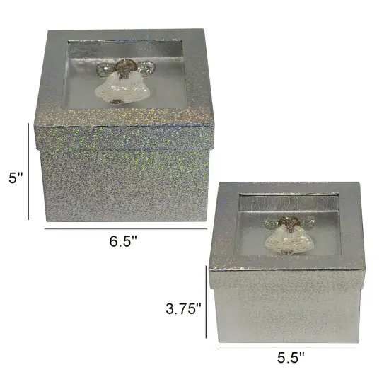 Hologram Gift Box Set with Decorative Angel Sequin Applique/Patch/ 2 Pc Set {4}