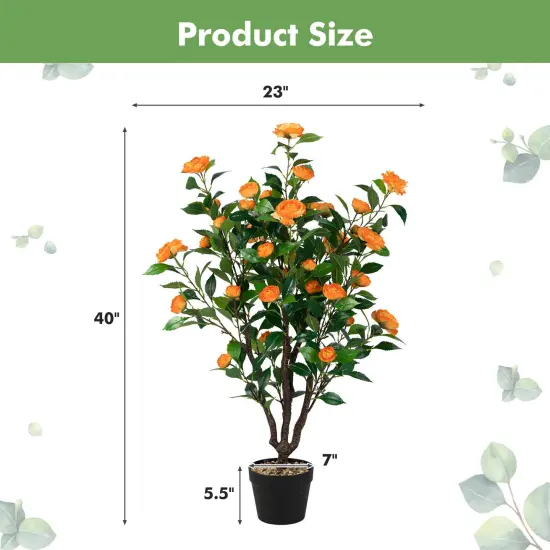 3.3 Feet Artificial Camellia Tree for Indoor and Outdoor {1}