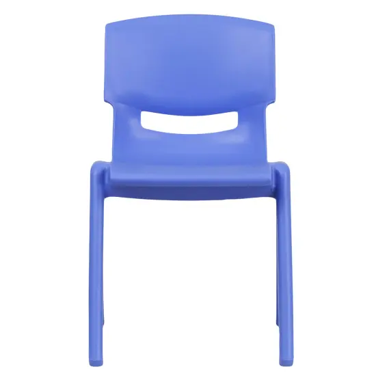 Emma and Oliver 5 Pack Plastic Stackable School Chair with 13.25" Seat Height Blue {5}