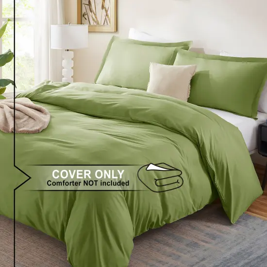 Nestl Double Brushed Microfiber Duvet Cover Set Calla Green {2}