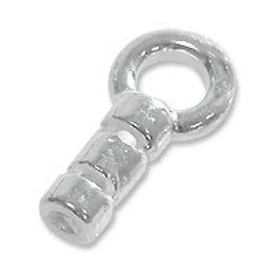 JewelrySupply Crimp Tube with Jump Ring Sterling Silver (1-Pc) {1}