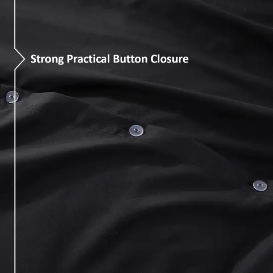 Nestl Double Brushed Microfiber Duvet Cover Set Black {6}