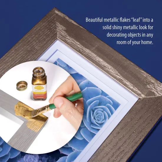 AMACO Brush N Leaf - Gold Leaf 1oz Bottle - Liquid Gold Leaf Paint for Metal Wood Ceramic and More - Interior Liquid Leaf Paint for Objects and Furniture {5}