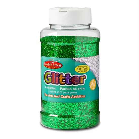 Creative Arts by Charles Leonard Glitter, 16 oz. Bottle, Green {1}
