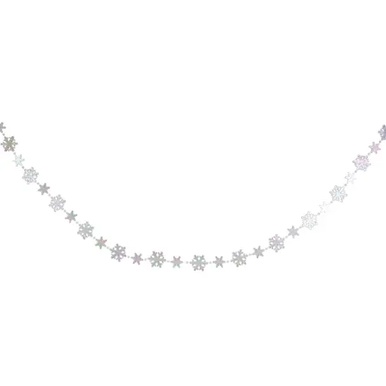 Northlight Snowflakes Christmas Garland - 8' x 1" - Iridescent - Unlit Clear {3}