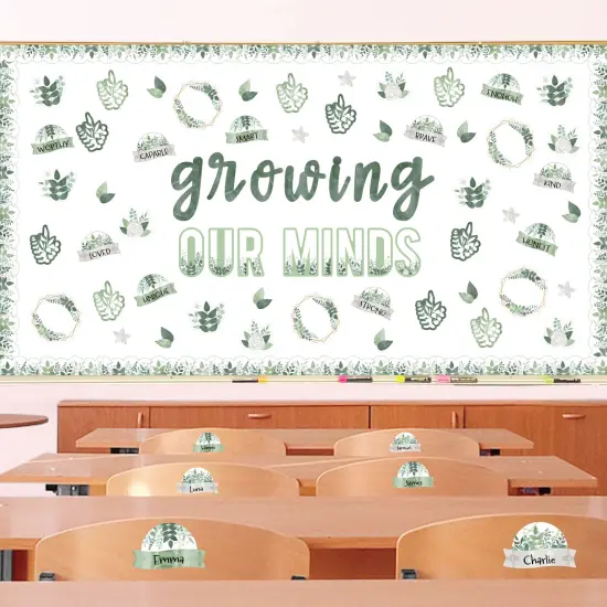 Big Dot of Happiness Eucalyptus Greenery School Bulletin Board Set Classroom Decoration Kit {1}