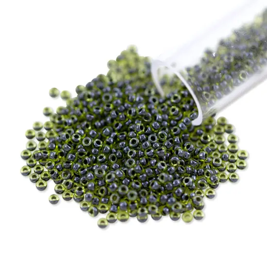 Miyuki Round Rocaille Seed Bead 15/0 Color Lined Forest Green {1}