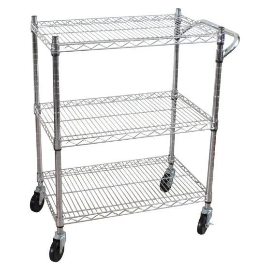 Oceanstar 3 Tier Heavy Duty All-Purpose Utility Cart Silver {1}