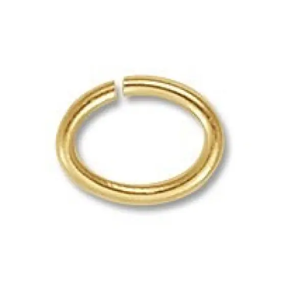 Jump Ring - Oval Open 8x6mm Gold Plated (10-Pcs) {1}