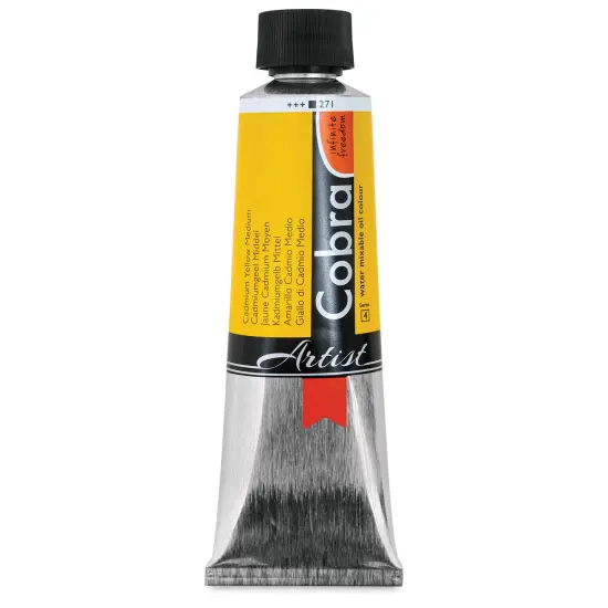 Cobra Artist Water Mixable Oil Paint - Cadmium Yellow Medium, 150 ml tube {1}