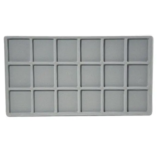 JewelrySupply Flocked Insert Standard Size 3x6 Grey {1}