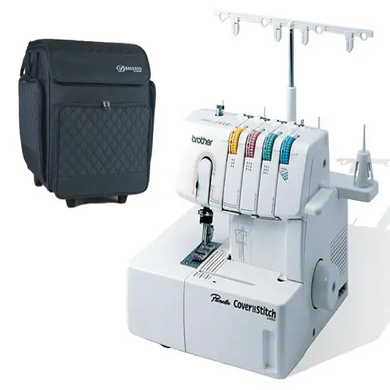 Brother 2340CV Chain and Cover Stitch Machine With Rolling Trolly Bundle {1}
