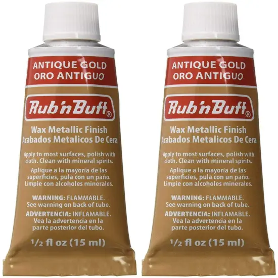 Amaco Rub 'N Buff Wax Metallic Finish, Antique Gold, 0.5 Fluid Ounce, Pack of 2 {1}