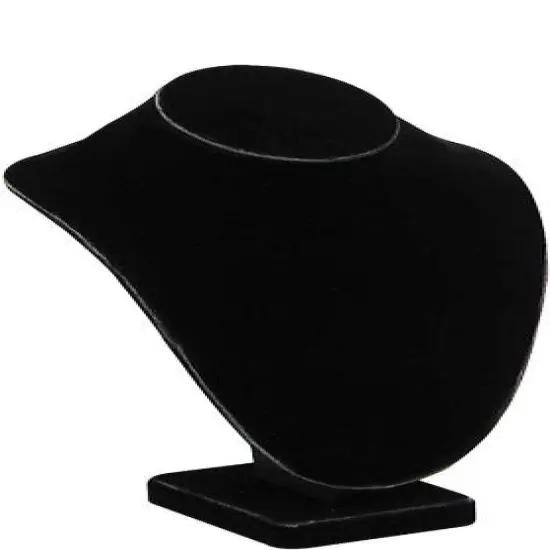JewelrySupply Necklace Display Bust 6-1/4" Tall Black Velvet {1}