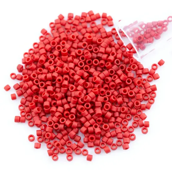 Miyuki Delica Seed Bead 11/0 Matte Cherry Red Opaque {1}