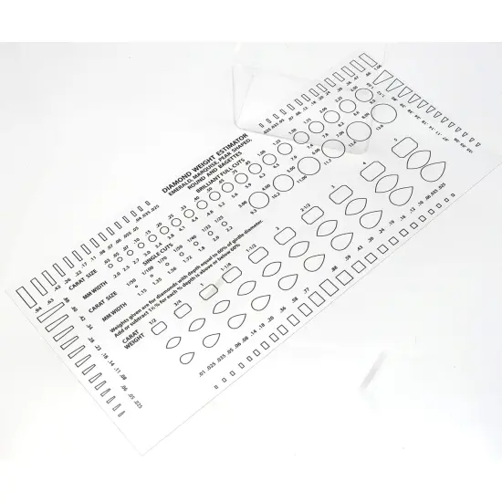 Diamond Gemstone Weight Gauge Gem Sizer Template Tool {2}