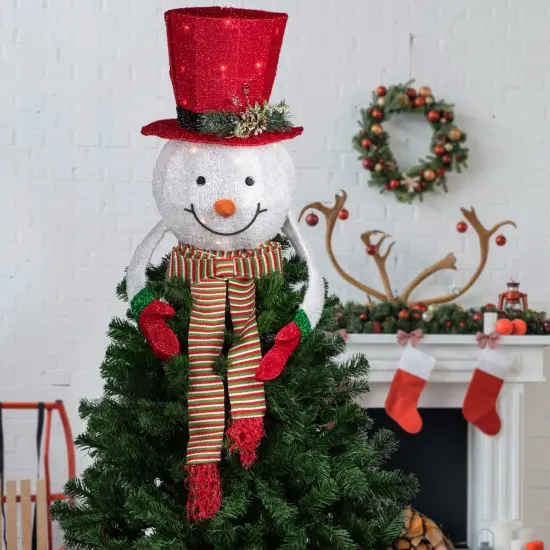 Northlight 21.5" Lighted Snowman with Red Top Hat Christmas Tree Topper {3}