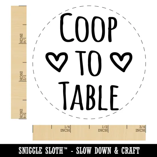 Coop to Table Hearts Chicken Egg Rubber Stamp {1}