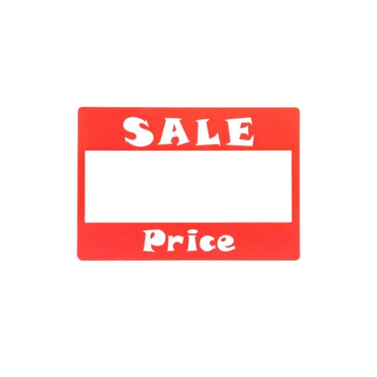 Red Rectangular Sale Price Adhesive Labels for Retail Display (Package of 504) {2}