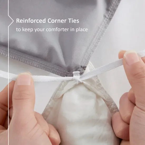 Nestl Double Brushed Microfiber Duvet Cover Set Gray Lavender {5}