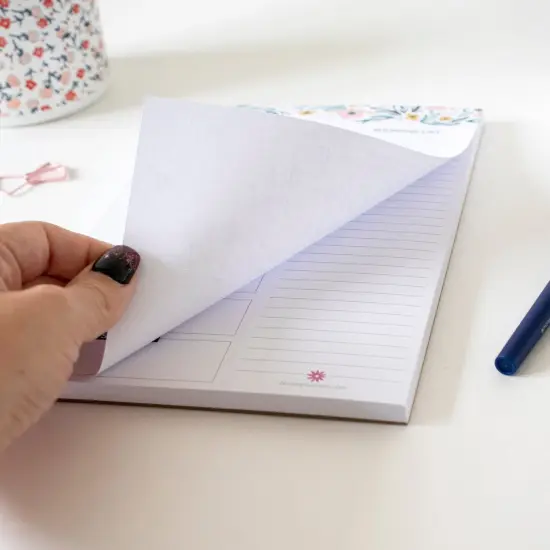 bloom daily planners Planning Pad, 6" x 9", Meal Planning Pad with Magnets, Garden Blooms {4}