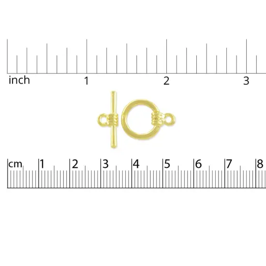 JewelrySupply Toggle Clasp - 14mm Gold Plated (Set) {2}