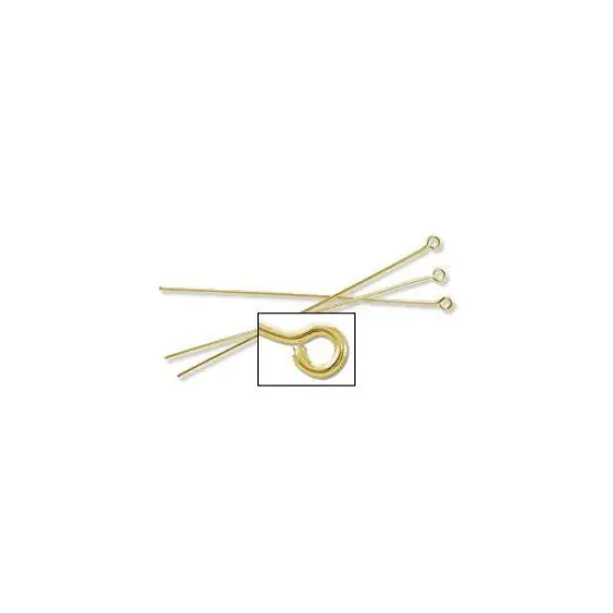 JewelrySupply Eye Pin 2.5" 21 Gauge Gold Plated (10-Pcs) {1}