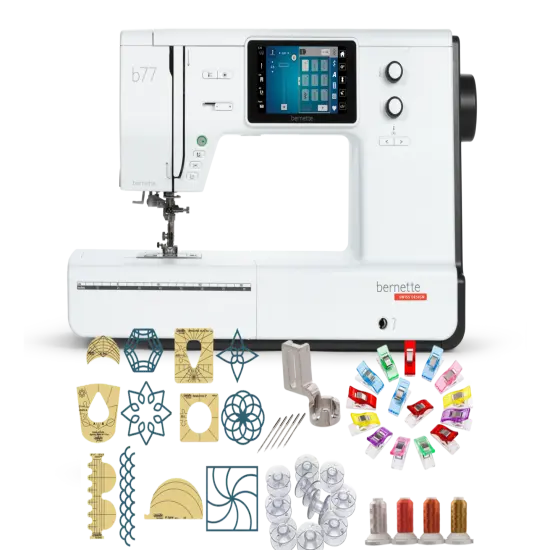 Bernette b77 Sewing and Quilting Machine With Quilters Combo Package {1}