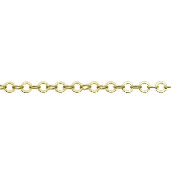 JewelrySupply Cable Link Chain 3mm Satin Hamilton Gold Plated (Foot) {1}