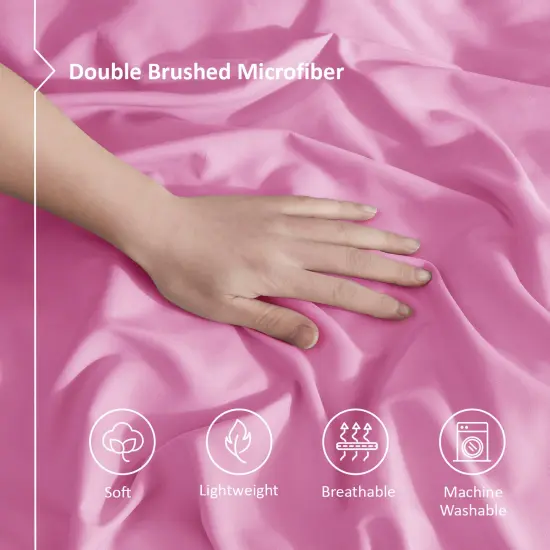 Nestl Double Brushed Microfiber Duvet Cover Set Light Pink {4}