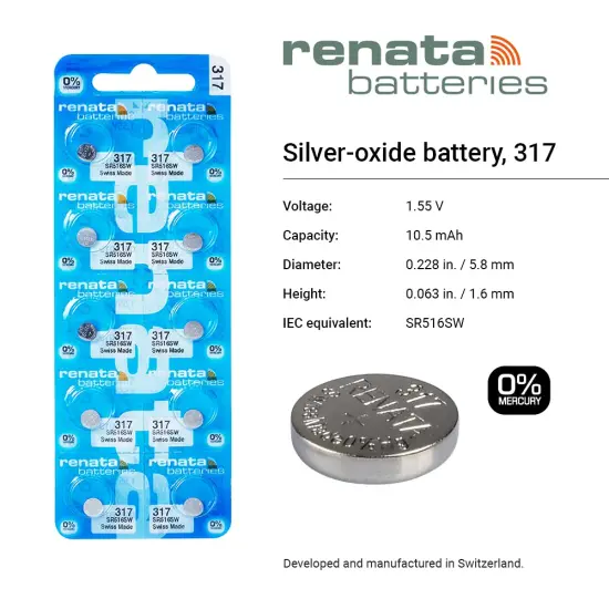 Renata 20 317 Silver Oxide Electronic Zero Mercury Batteries {2}
