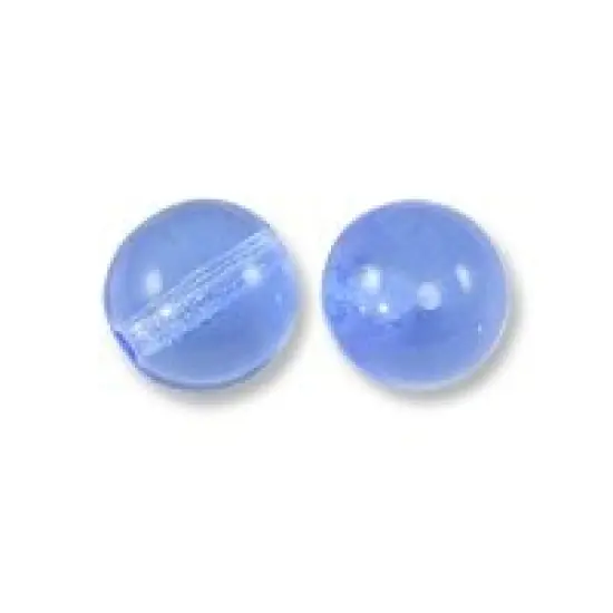 Czech Pressed Glass Round Beads 4mm Light Sapphire (Package of 10) {1}