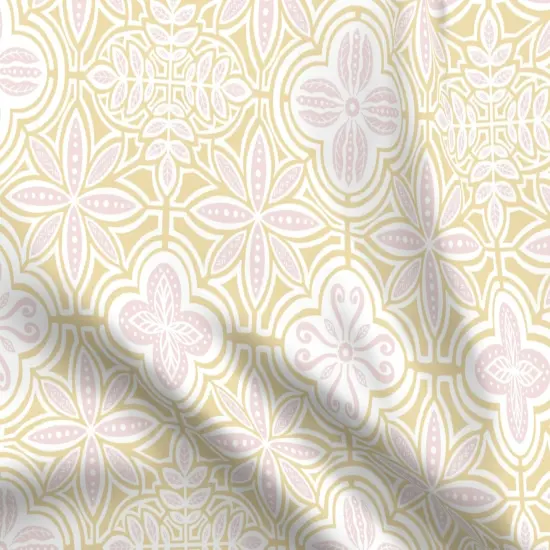 Various Fabrics by the Yard or Fat Quarter Talavera Spring Floral Pastel Colors Pink And Yellow Soft Hues Feminine Custom Printed Fabric by Spoonflower {5}