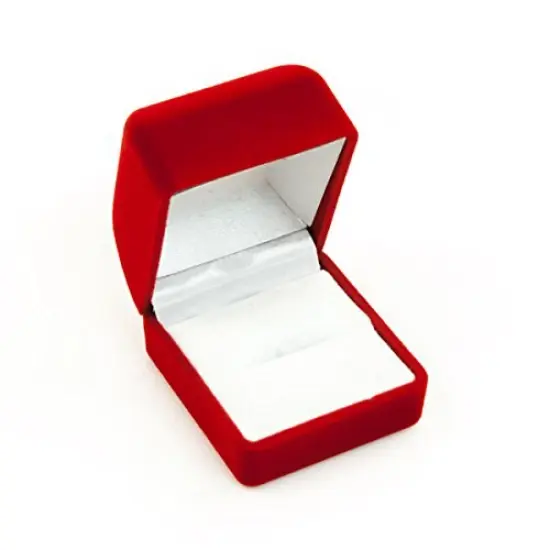 Small Ring Box Red Flocked {1}