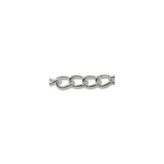 JewelrySupply Wide Curb Link Chain 5mm Silver Plated (Foot) {1}