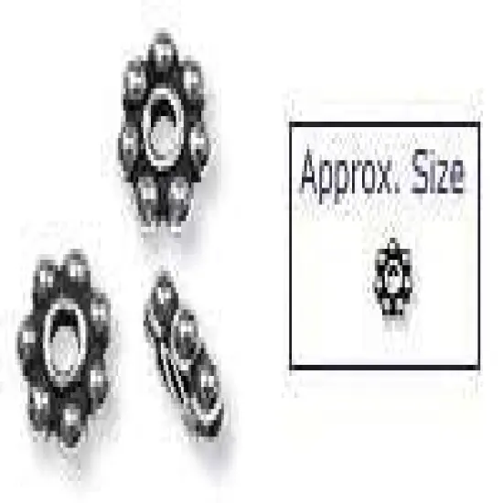 Bead Bali Style Flat Flower 4.8x1.5mm Sterling Silver {1}