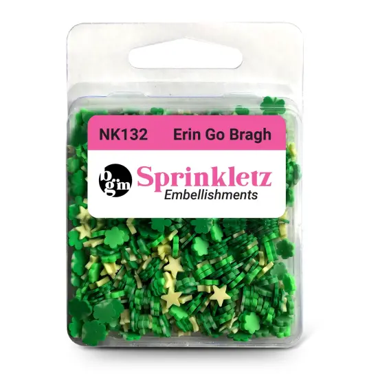 Buttons Galore Sprinkletz Embellishments for Crafts, Tiny Polymer Clay Shapes & Unique Designs - Erin Go Bragh- 3 Pack {2}