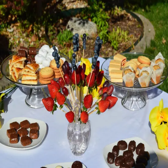 Skewer Food Server, The Elegant Swan Set Includes 100 All Natural Bamboo Skewers to display bite-sized fruits, vegetables, meats, cheese, desserts, and other appetizers. {4}