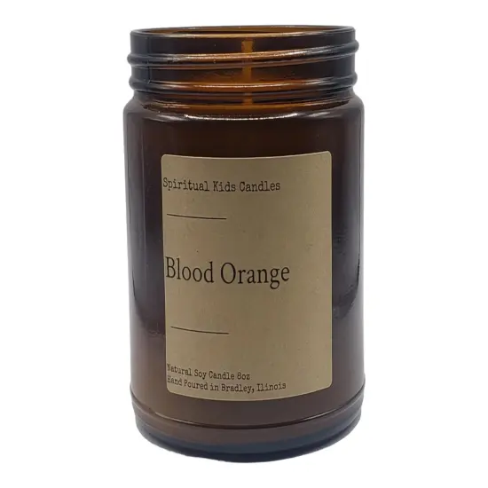 Blood Orange Soy Candle 8oz 35-40 Hours Poured with All Natural Soy Wax and Fragrant/ Essential Oils! | Citrus Candle {5}