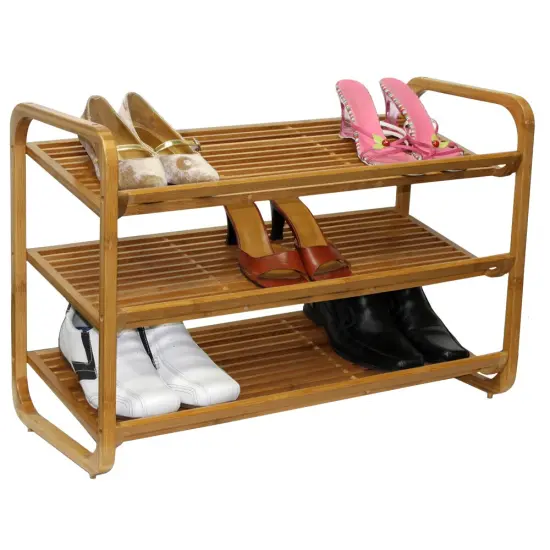 Oceanstar 3 Tier Bamboo Shoe Rack Brown {2}