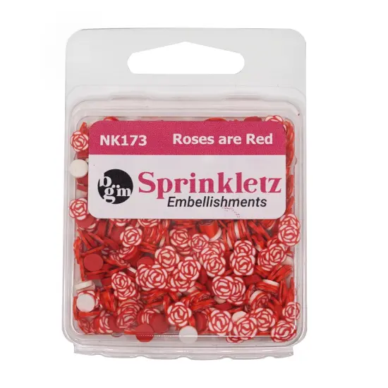 Buttons Galore Sprinkletz Embellishments for Crafts, Tiny Polymer Clay Shapes & Unique Designs - Roses are Red- 3 Pack {3}