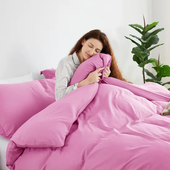 Nestl Double Brushed Microfiber Duvet Cover Set Light Pink {3}