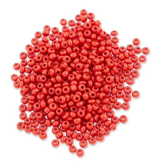 Czech Seed Bead 8/0 (3mm) Beads Opaque Dark Red (10 Gram) Beads {1}