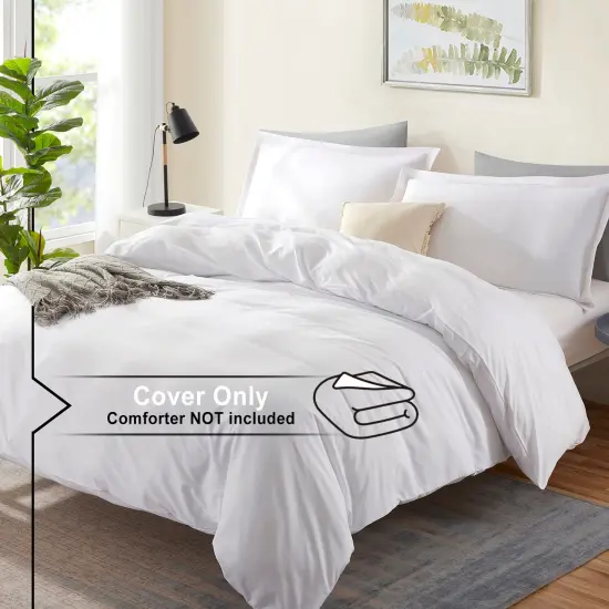 Nestl Double Brushed Microfiber Duvet Cover Set White {2}