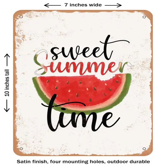 DECORATIVE METAL SIGN - Sweet Summer Time- Vintage Rusty Look {1}