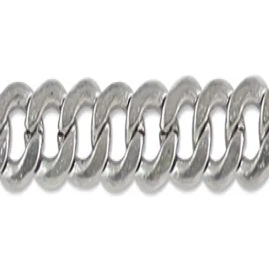 Flattened Curb Link Chain 3.5mm Surgical Stainless Steel (Priced per Foot) - {1}