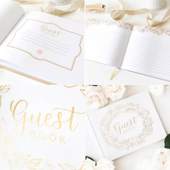 bloom daily planners Guest Book, 7" x 9", Gold Floral {5}