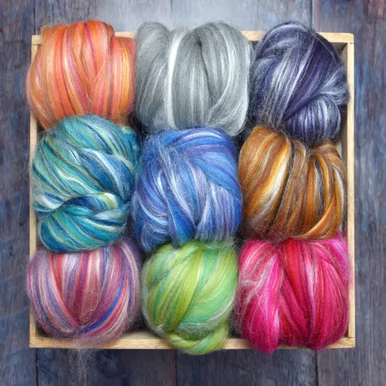 Silk Merino Blended Roving. Soft Combed Top Fiber for Spinning, Felting, & Fiber Arts. Norma Jean {2}