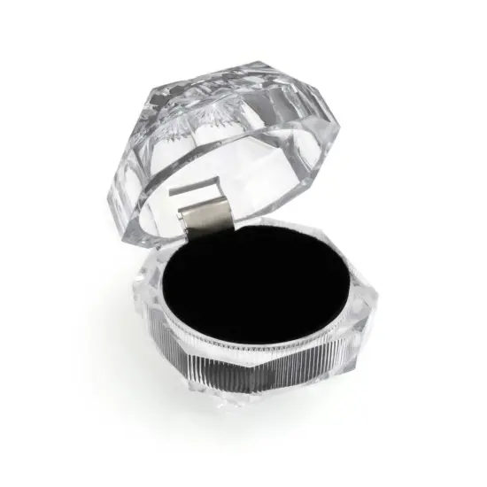 JewelrySupply 2" Crystal Style Diamond Ring Box {1}