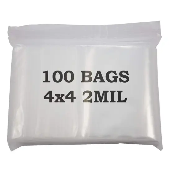 Clear Plastic Reclosable Zipper Bags 4x4 (Package of 100) {1}